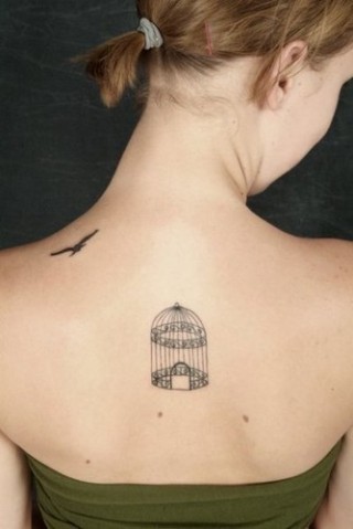 birdcage tattoo. ird,cage,free,tattoo,bird